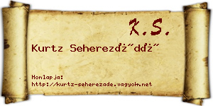 Kurtz Seherezádé névjegykártya